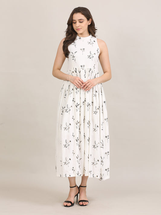 Botanical Halter Maxi Dress