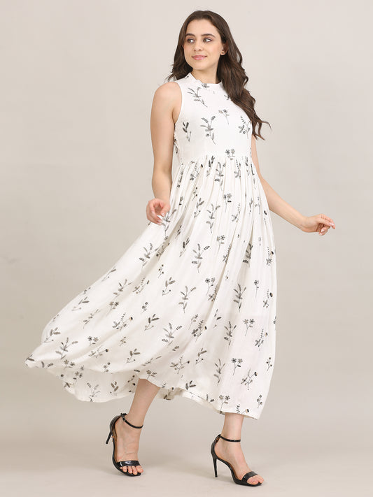 Botanical Halter Maxi Dress