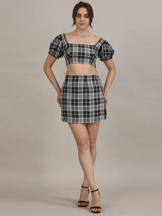 Convertible Plaid Coord set