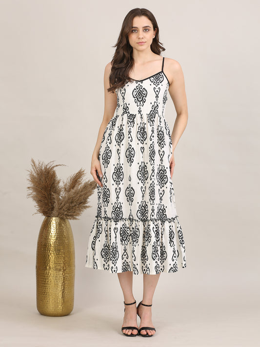 Ikat Seer Sucker Sun Dress