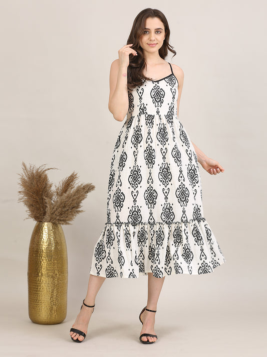 Ikat Seer Sucker Sun Dress