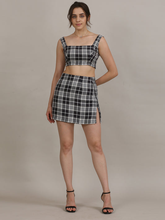 Convertible Plaid Coord set