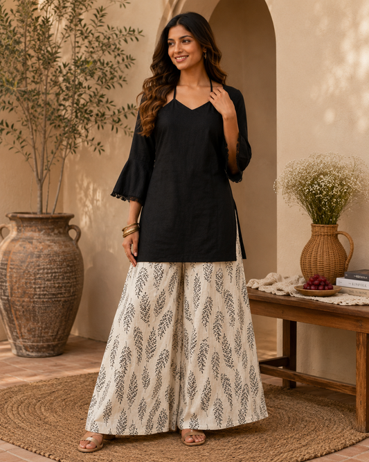Twin Shoulder Frame Kurti Set