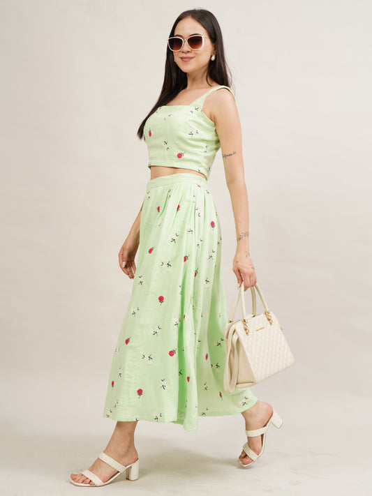 Garden Whisper Embroidered Coord Set