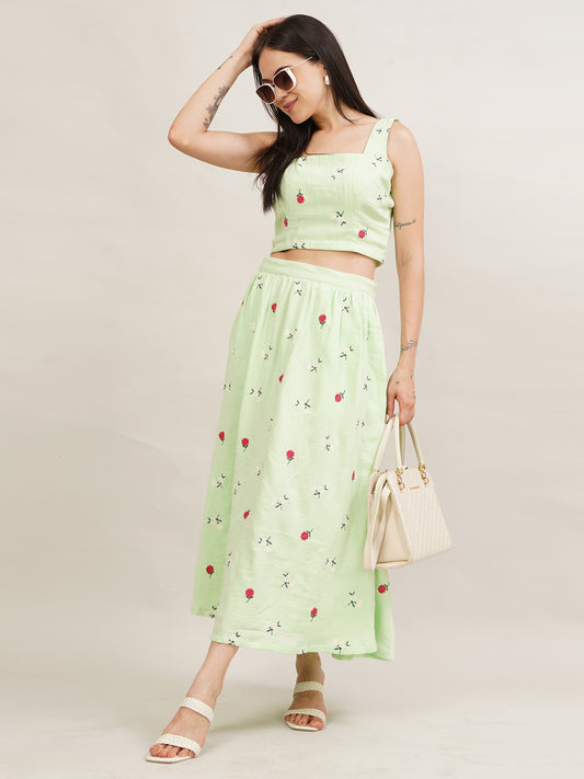 Garden Whisper Embroidered Coord Set