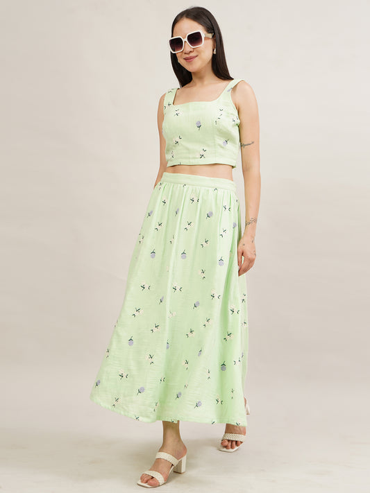 Garden Whisper Embroidered Crop Top